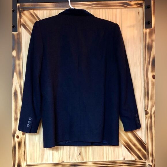 Vintage Sasson Velour Trim Blazer Navy 12 - Picture 2 of 5
